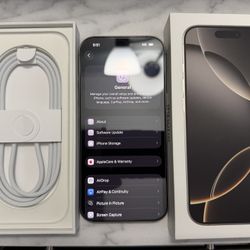 Apple iPhone 16 Pro 256gb Natural Titanium w/ AppleCare+ Till 09/21/26
