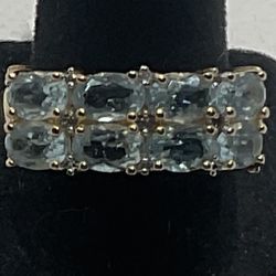 Gold-tone Sterling Silver & Topaz Size 8 3/ Ring