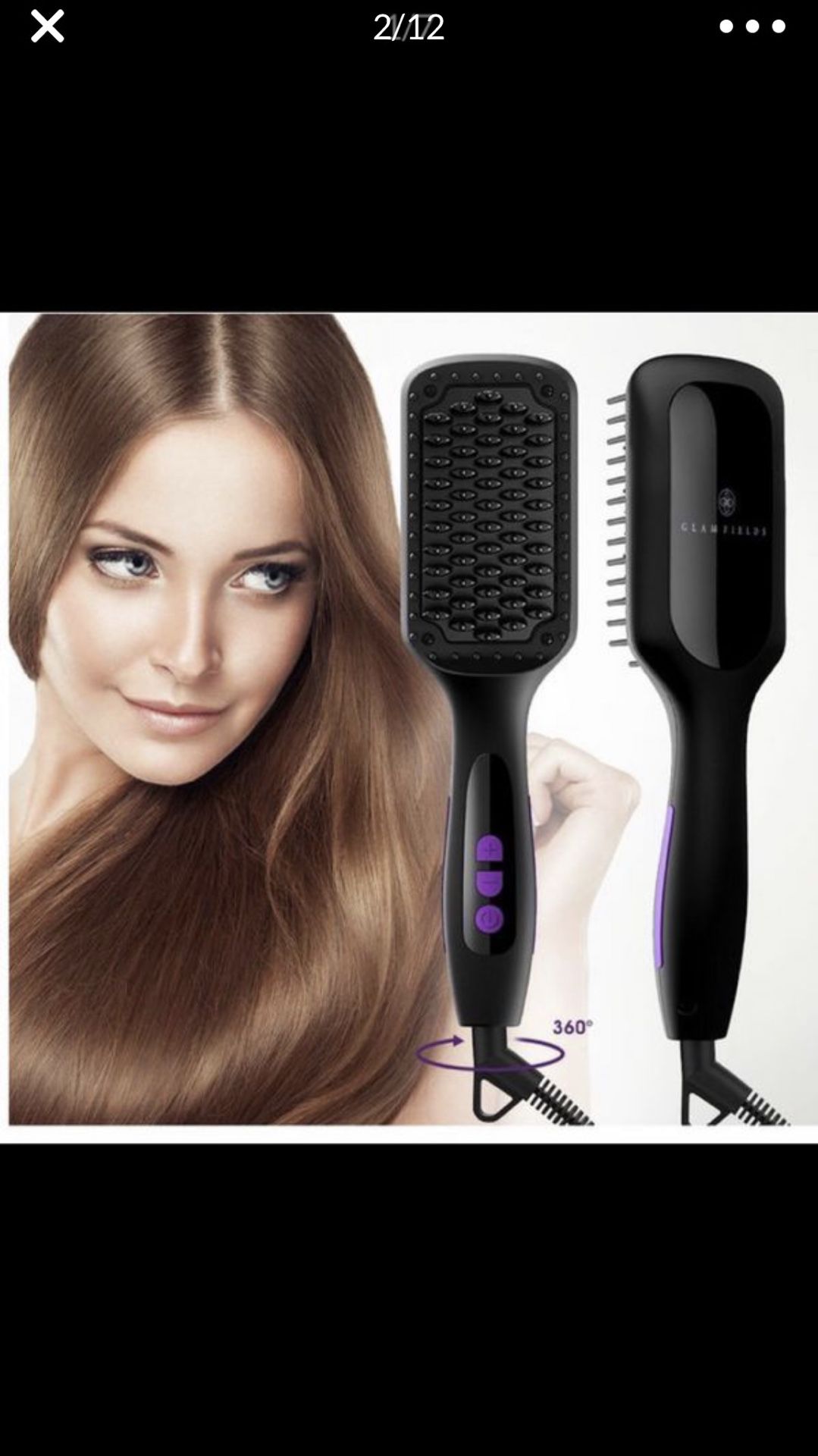 Ionic Hair Straightener Brush, GLAMFIELDS Electrical Heated Irons Hair Straightening with Faster Heating, MCH Ceramic Technology, Auto Temperature