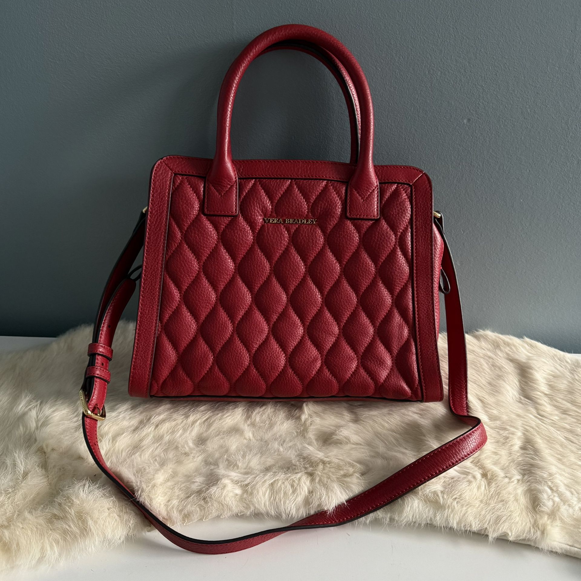 Vera Bradley Natalie Tango Red Quilted Crossbody