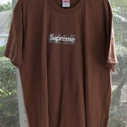 Pre-woned Supreme Bandana Box Logo Tee Brown - Size M 100% REAL