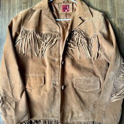 Vintage Leather Fringe Jacket Adult Large