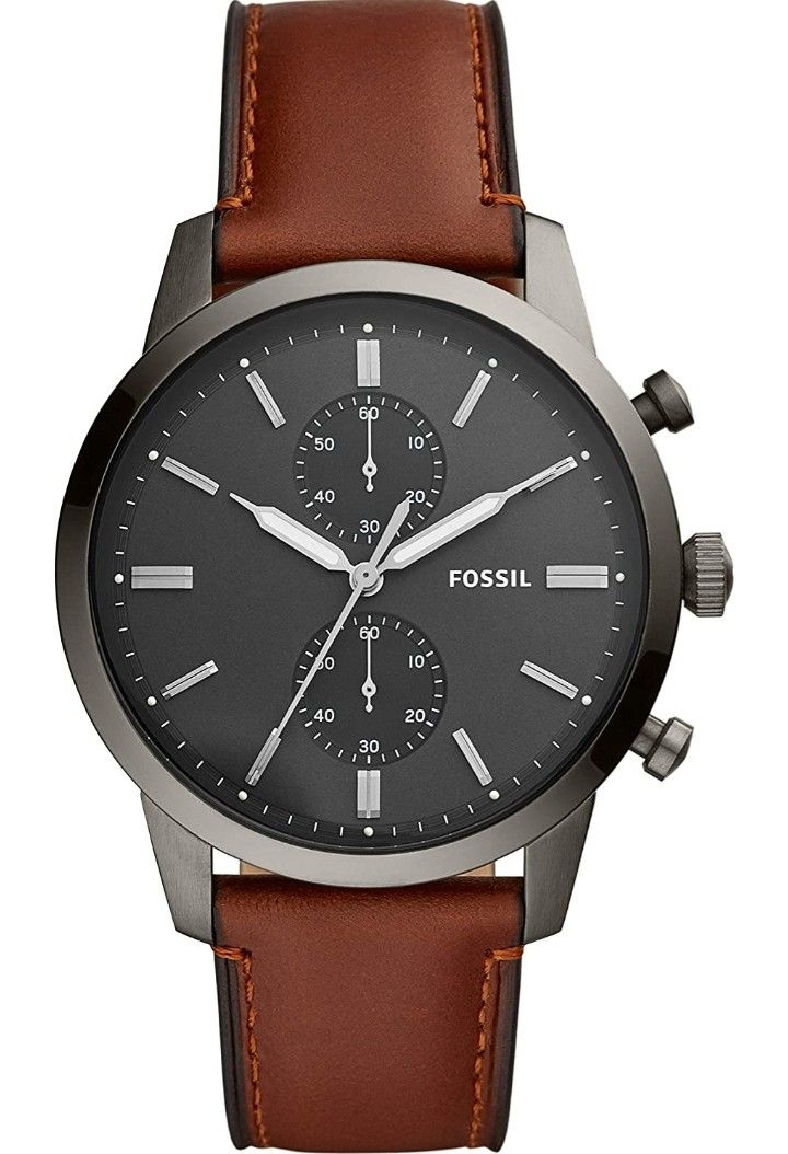 Fossil Men Townsman Stainless Steel and Leather Casual Quartz Watch