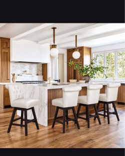 Tufted Counter Stools Set of 4