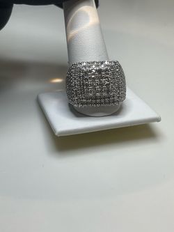 Iced out diamond ring