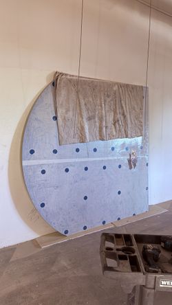 Custom arch mirror with safety backing