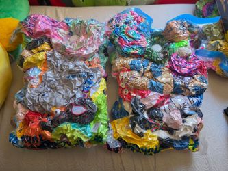 Vacuum sealed bags of plush stuffed animals
