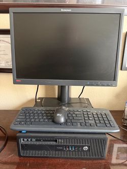 HP ProDesk Mini Desktop with Lenovo Monitor