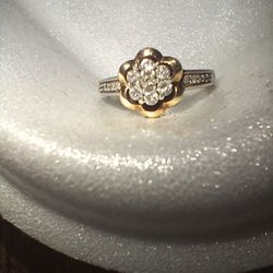 14k, 925, Diamond Flower Ring