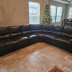 ​6-Piece Top-Grain Leather Modular Sectional (Costco / Item 905678)
