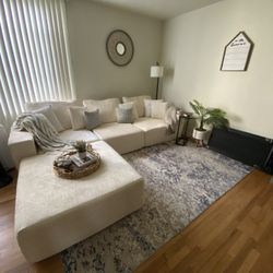 Large chenille sectional sofa 