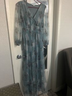Dusty Blue, Baltic Born Floral dress