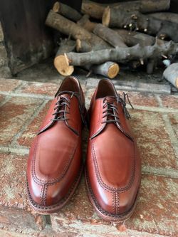 Allen Edmonds Saddle Brown Split-Toe Derby Shoes reddish-brown