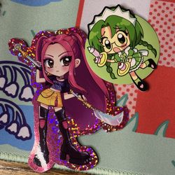 Ocean in Space - Huntrix Mira and Tokyo Mew Mew Lettuce Stickers - Chibi/Anime/Manga-Style