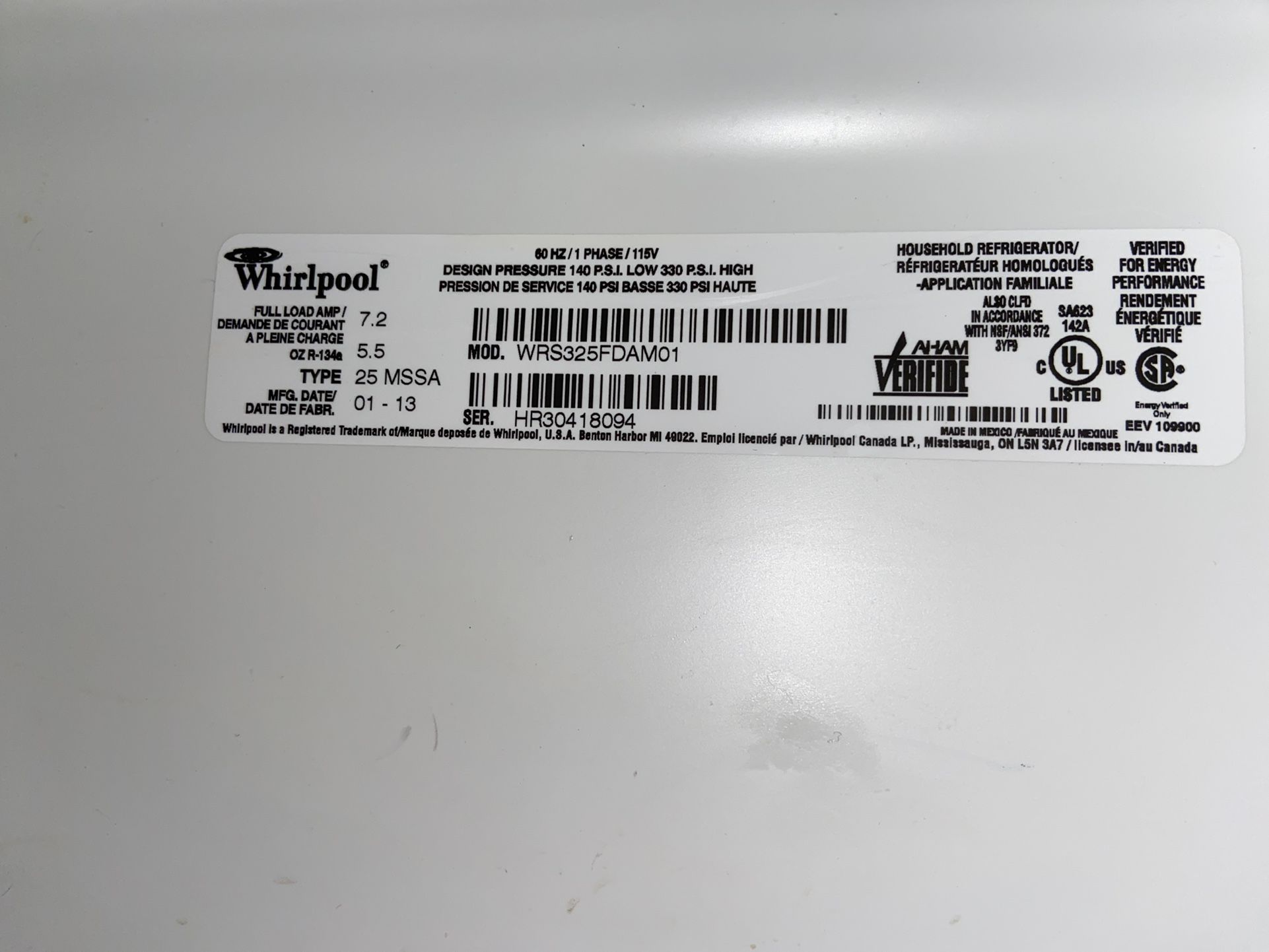 Whirlpool Fridge