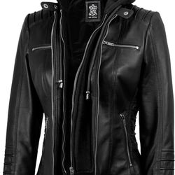 Brandnew/Unused Real Leather Coat (L) Woman’s 