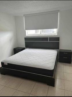 I'm selling a bed with two nightstands. Ask for the price. 