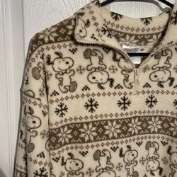 Peanuts Snoopy Quarter Zip Sweater