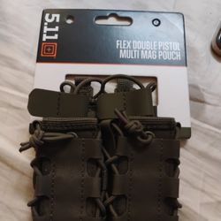 511 flexible double pistol multi-mag pouch camo green color