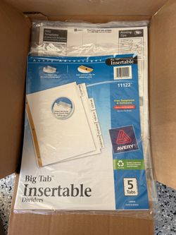 Avery Big Tab Insertable Dividers 5-Tab Lot