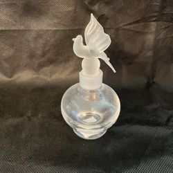 Irving W Rice Perfume Bottle With Frosted Bird