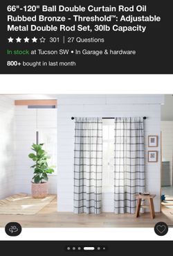 Dual Curtain Rods (66-120”)