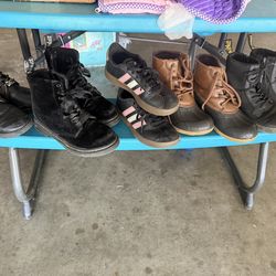 Girl boots and 1 pair of Adidas