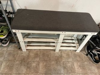 Entryway Shoe Bench with Storage Shelves