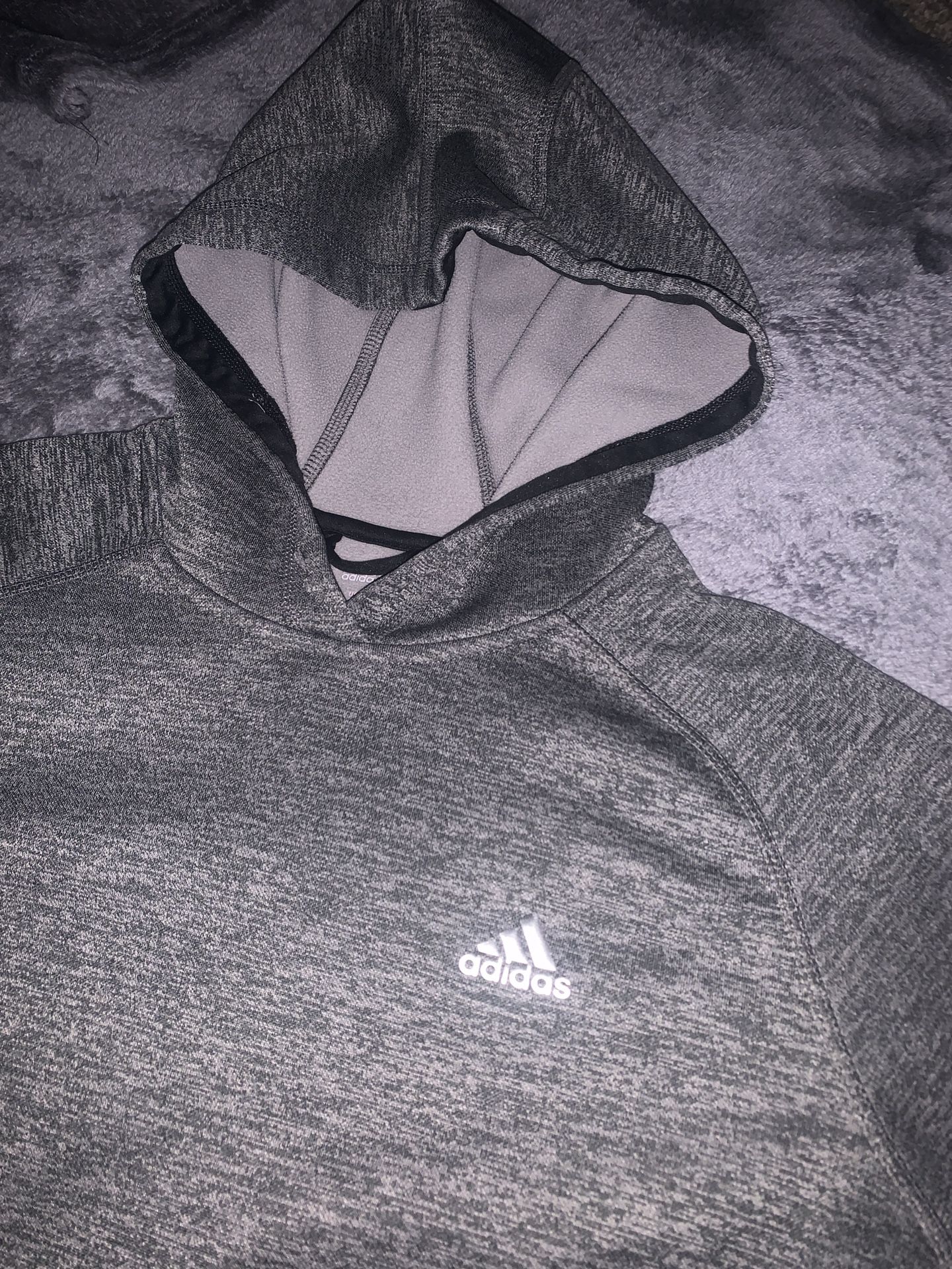 Adidas Climbawarm Grey Hoodie Sweatshirt, Size Small