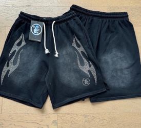 Rhinestone hellstar shorts