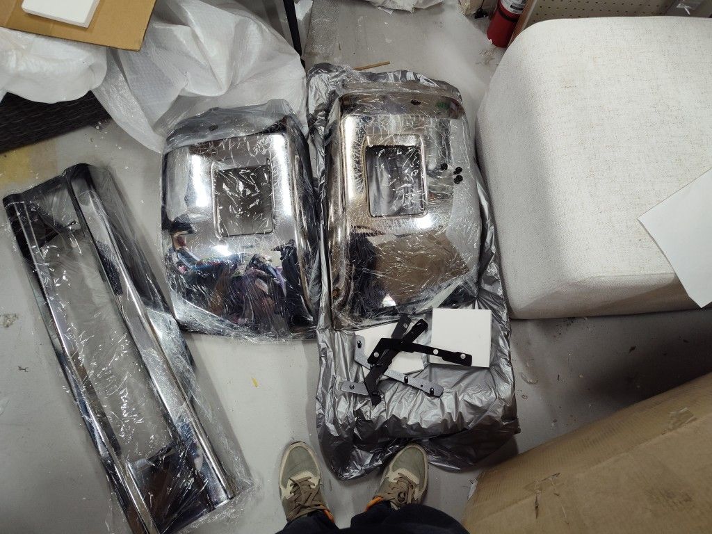 Chrome, Steel Front Bumper Face Bar Compatible with 2015-2019 Chevy Silverado 2500 & 3500 w/Fog 15-19, GM1002849