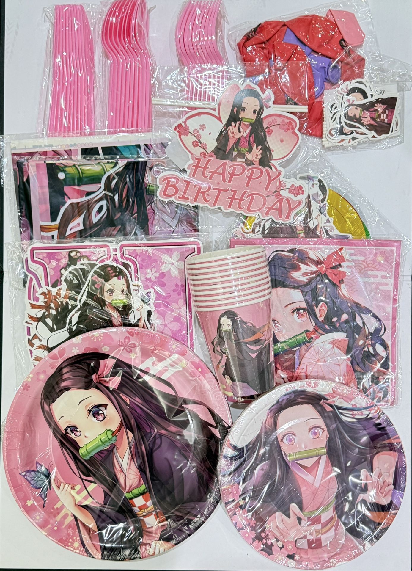 117pcs Nezuko Birthday Party Decorations (New, Unopened)