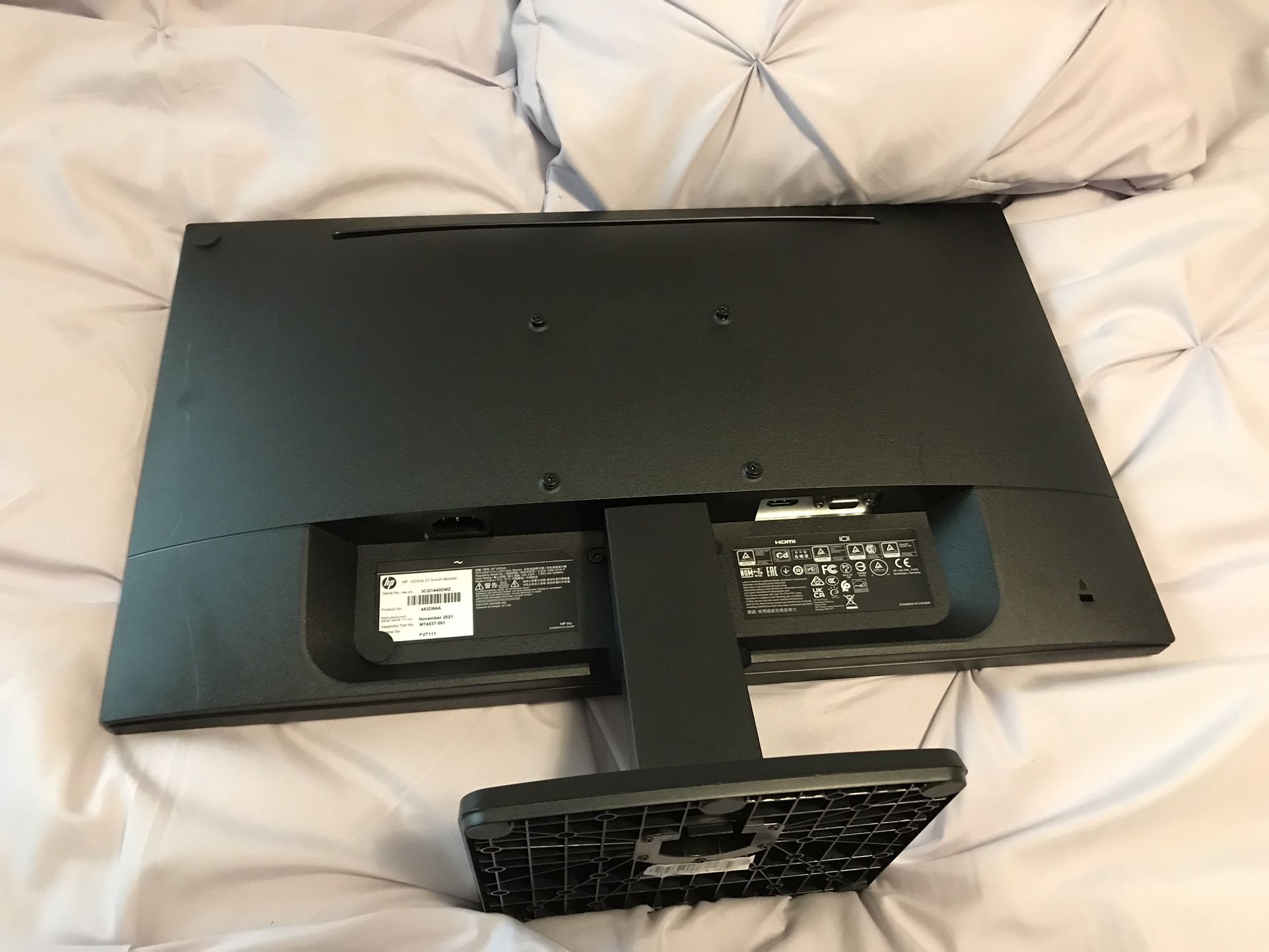 Dual Computer Monitor Stand And Two Monitors…Dell 24 Inch and HP 22 Inch With HDMI Ports