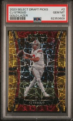 2023 Select Draft Picks Cj Stroud Rookie Card Gold Laser PSA 10