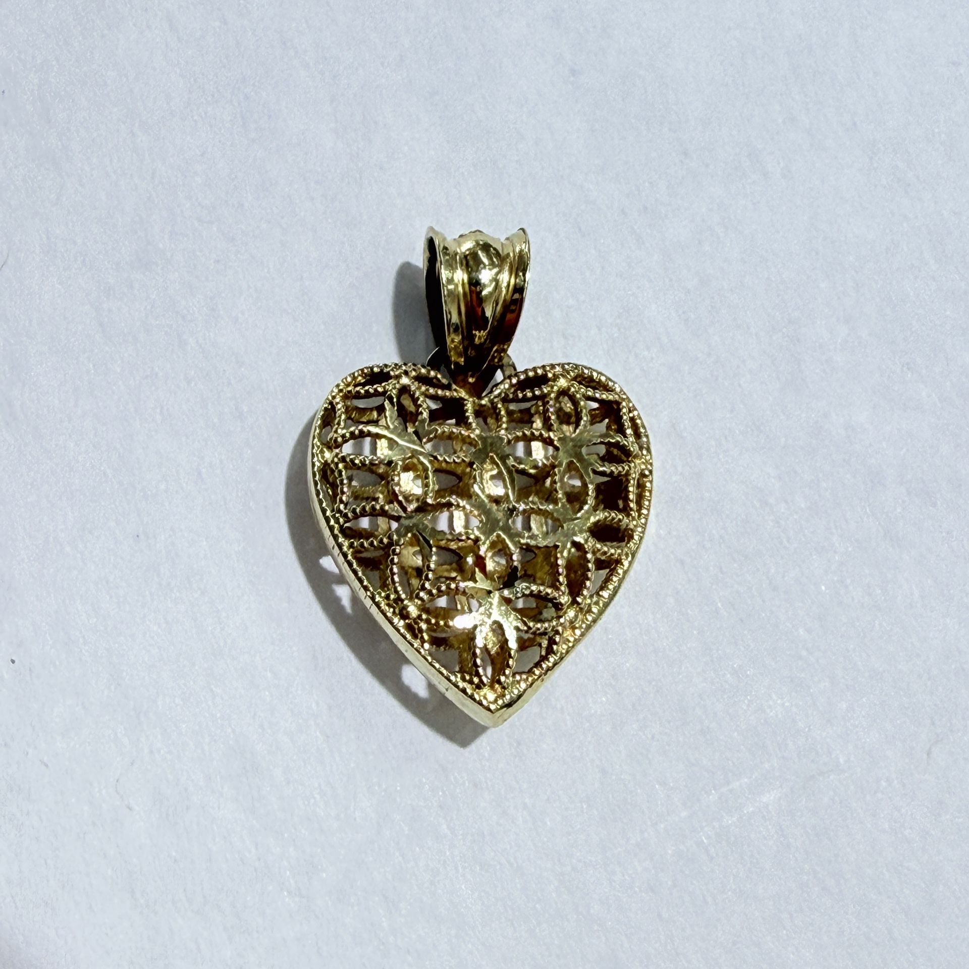 14K Gold Heart Charm