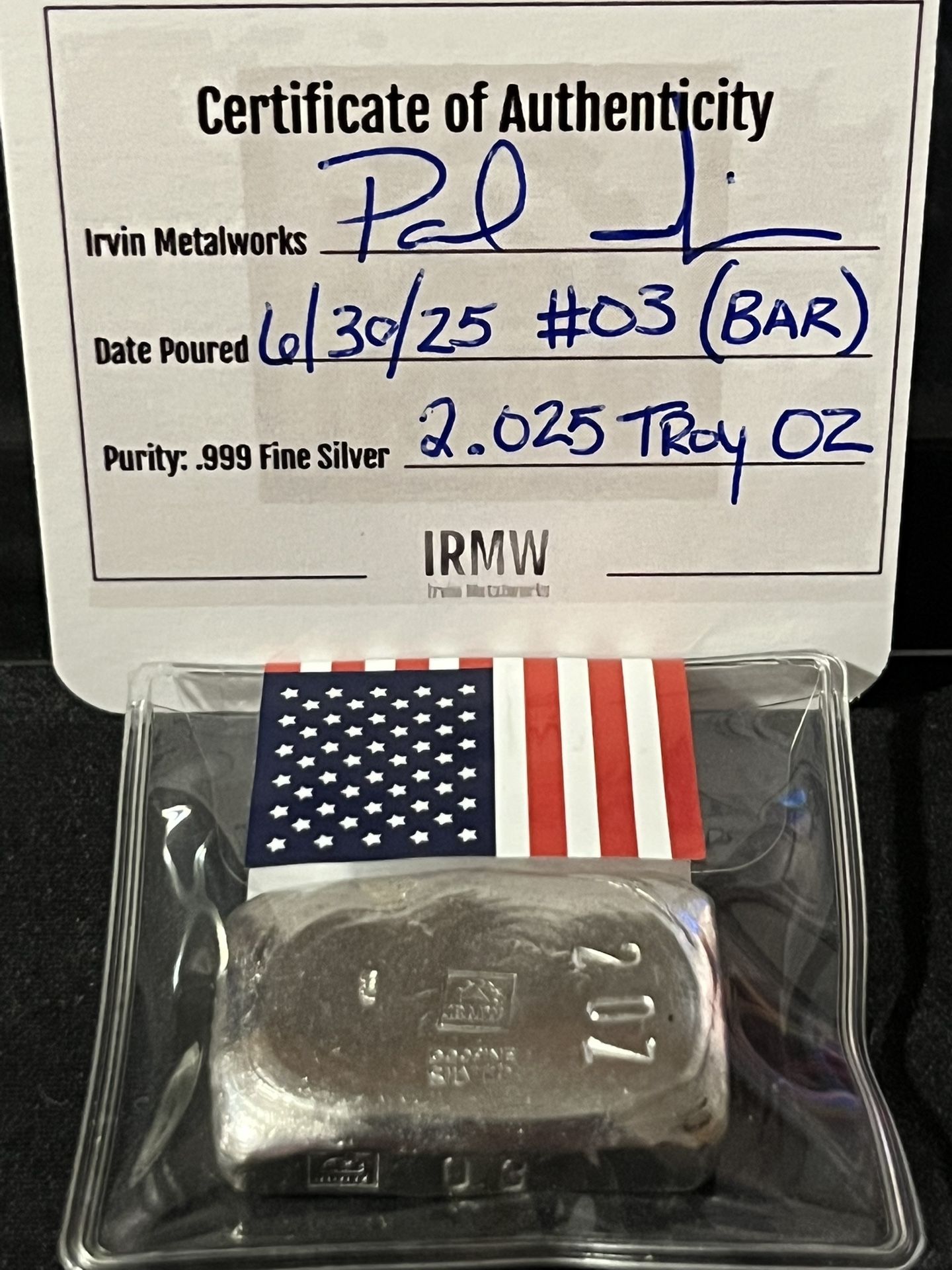 2 oz .999 Silver Art Bar – Founders Forge #03