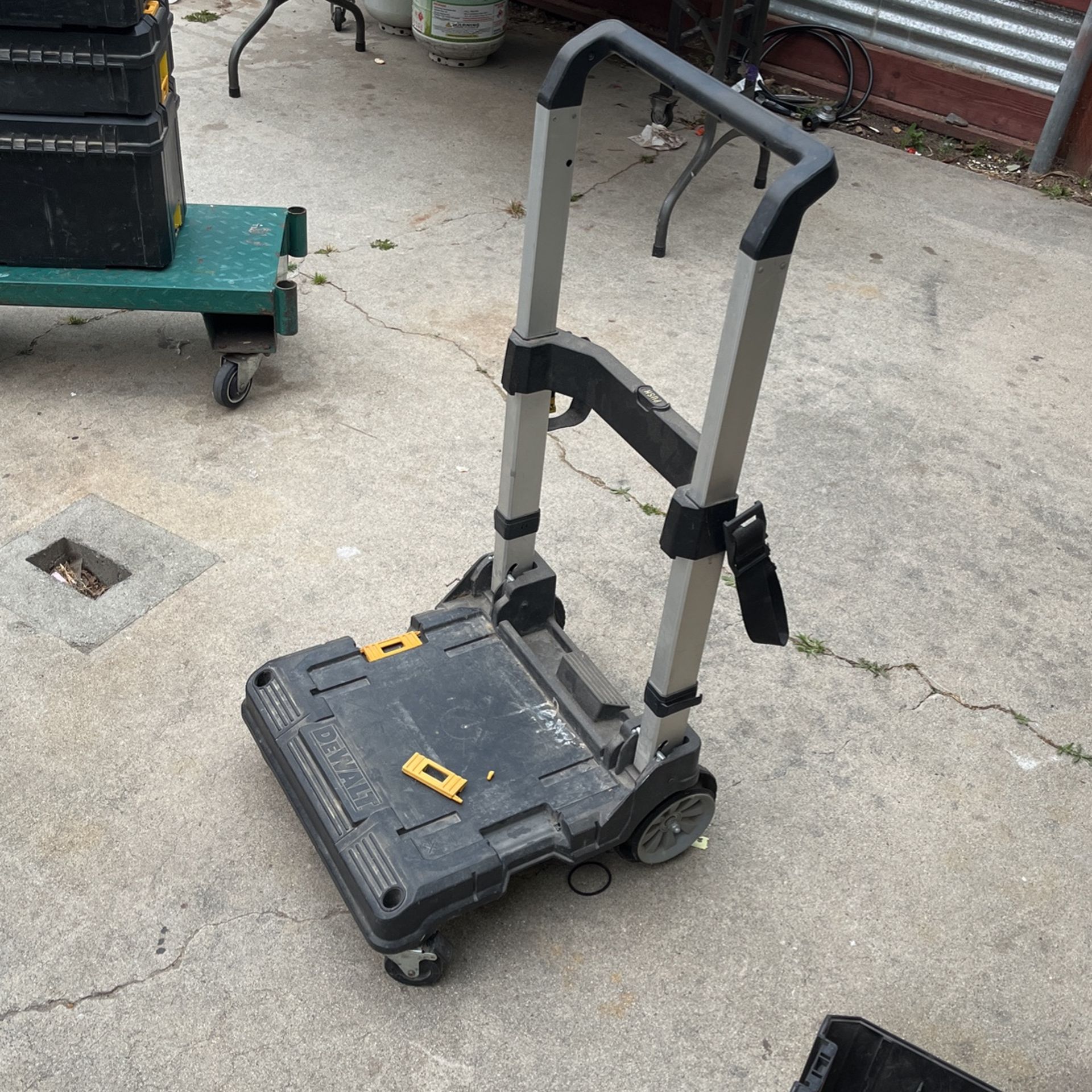 Broken Used Tstak Dolly And Cart And 2 Dewalt Boxest