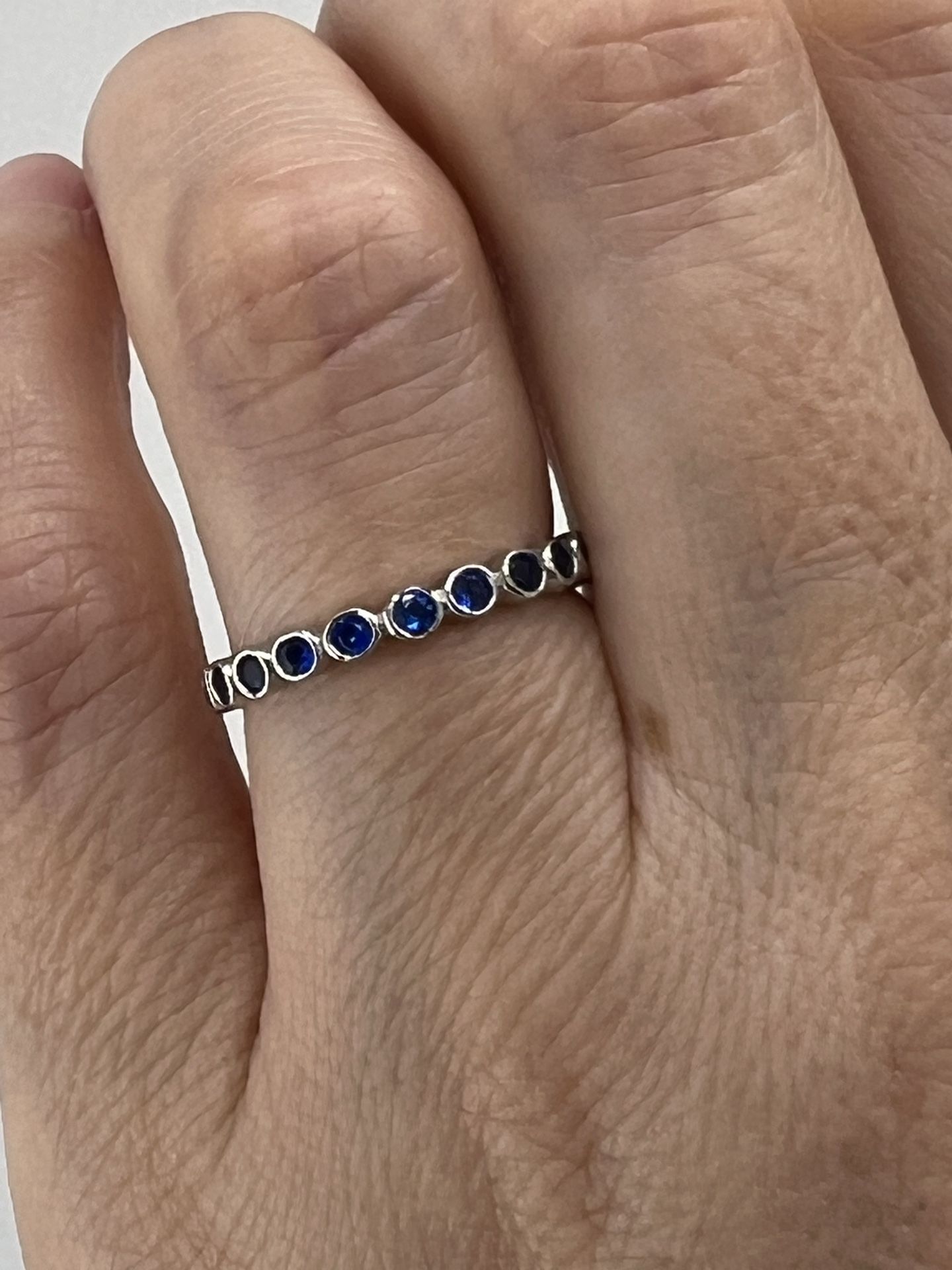 New 925 Sterling Silver Sapphire Band Ring Size 5.5