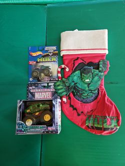 Hulk Collectibles Maisto Hummer, Hot Wheels Monster Jam, Christmas Stocking 
