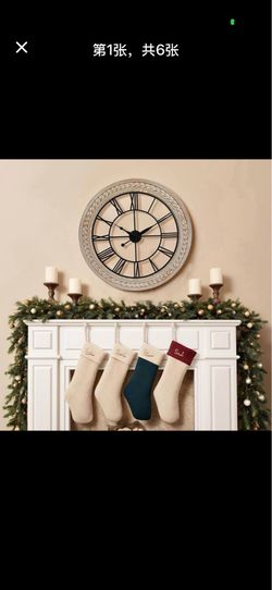 Wall Clock 30 Inch Decor, Farmhouse Wall Clocks Battery Operated Silent, Bamboo Large Clocks for Wall, Oversized Wall Clock for Living Room Bedroom, O