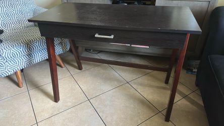 Dark Espresso Writing Desk with Storage Drawer – Compact Study Desk