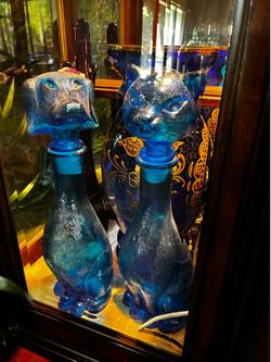14.5” cat and dog decanters