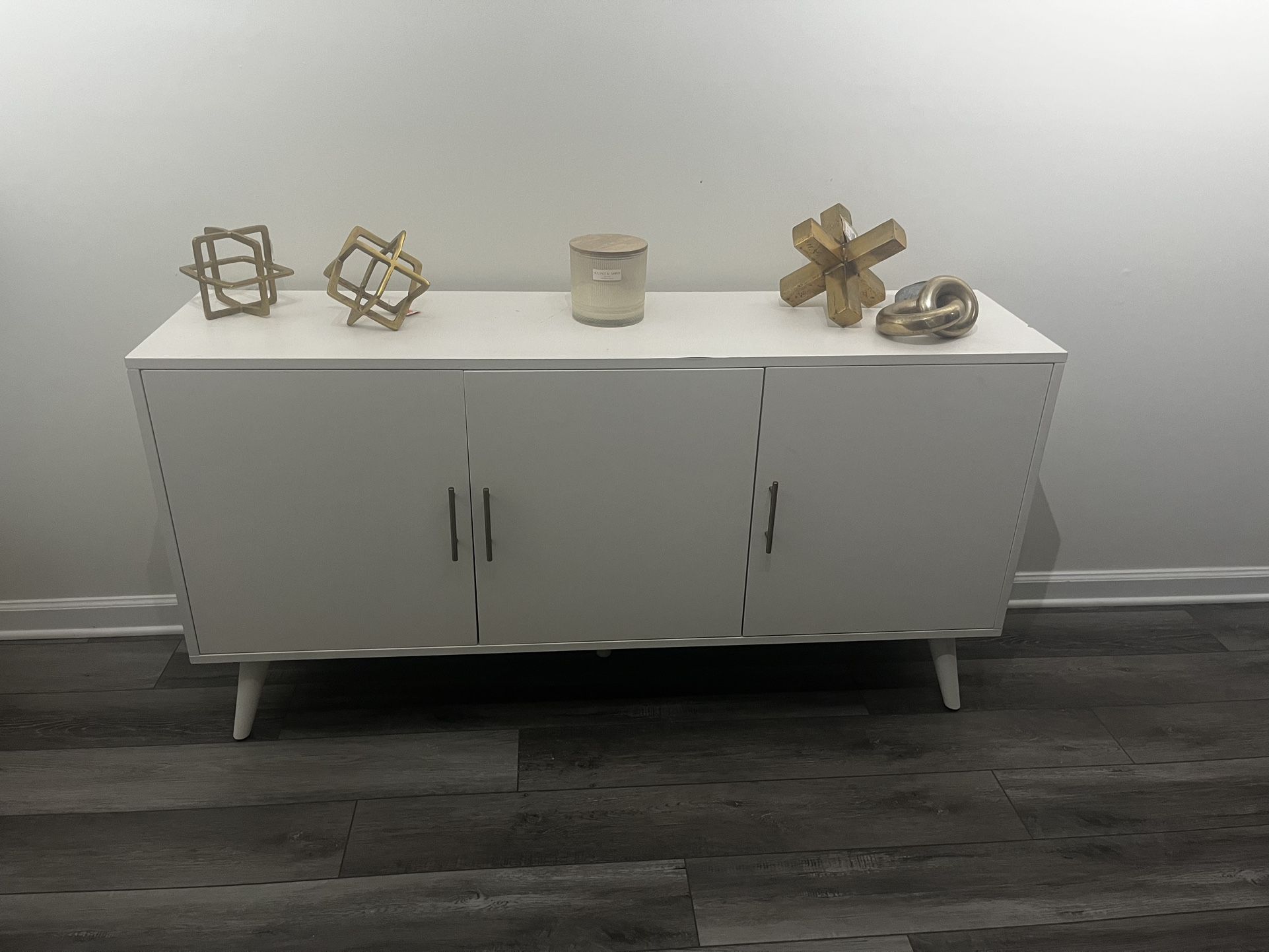 Modern White Media Console
