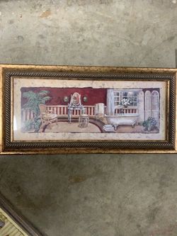 Framed Victorian Bathroom Art Print