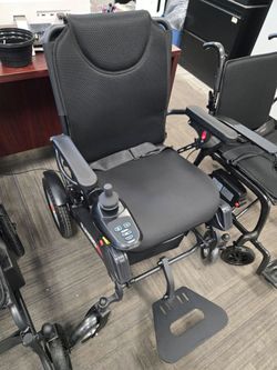 Black Power Wheelchair with Joystick Controller