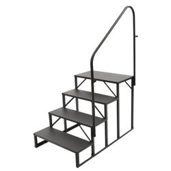  with Handrail, RV Stairs Step Ladder, Hot Tub Steps, Porch Steps with Handrails, Swimming Pool Ladder Above Ground, Stairs Steps for Home RV Camper P