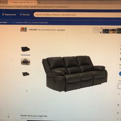 Brand New Sofa Recliner By Ashley Color Black Still In The Shipping Bic