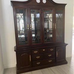 Fancy Cherry Wood Furniture (Dining Table, Chairs & China Cabinet)