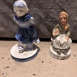 Set of 2 vintage antique figurines