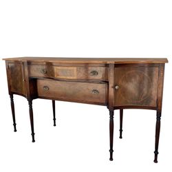 Mahogany Federal-Style Inlaid Serpentine Front Sideboard Server